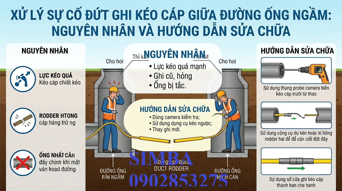 Xử Lý Sự Cố Đứt Ghi Kéo Cáp Giữa Đường Ống Ngầm: Nguyên Nhân Và Hướng Dẫn Sửa Chữa Chi Tiết