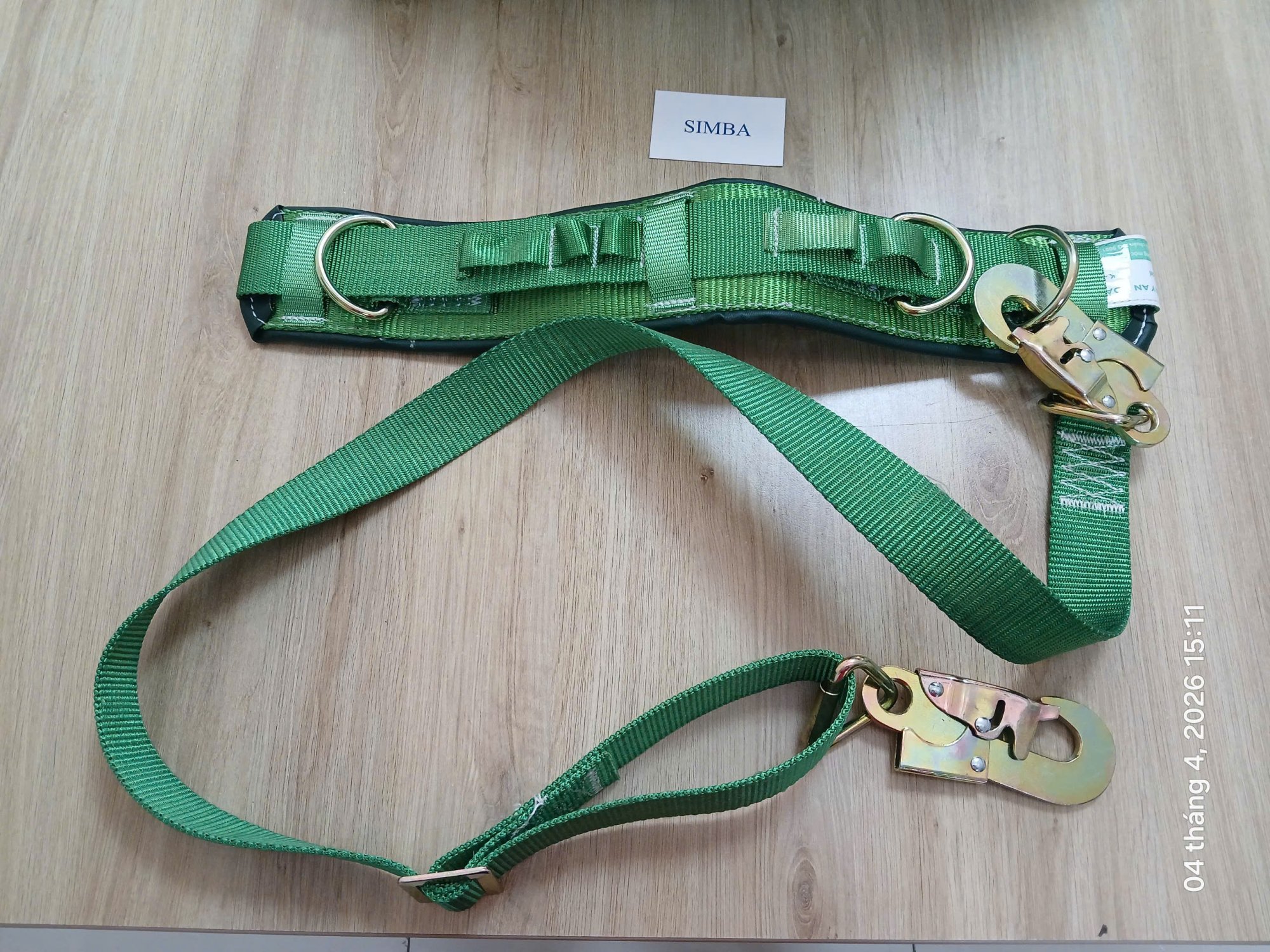 Dây đai an toàn 2 móc khóa (đầy đủ thân bụng và móc treo) - Bảo hộ thi công trên cao