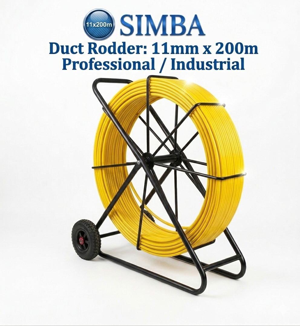 Ghi Kéo Cáp Ngầm Phi 11mm x 200m (Khung Thép Bánh Xe Tải Nặng Công Trình Lớn)