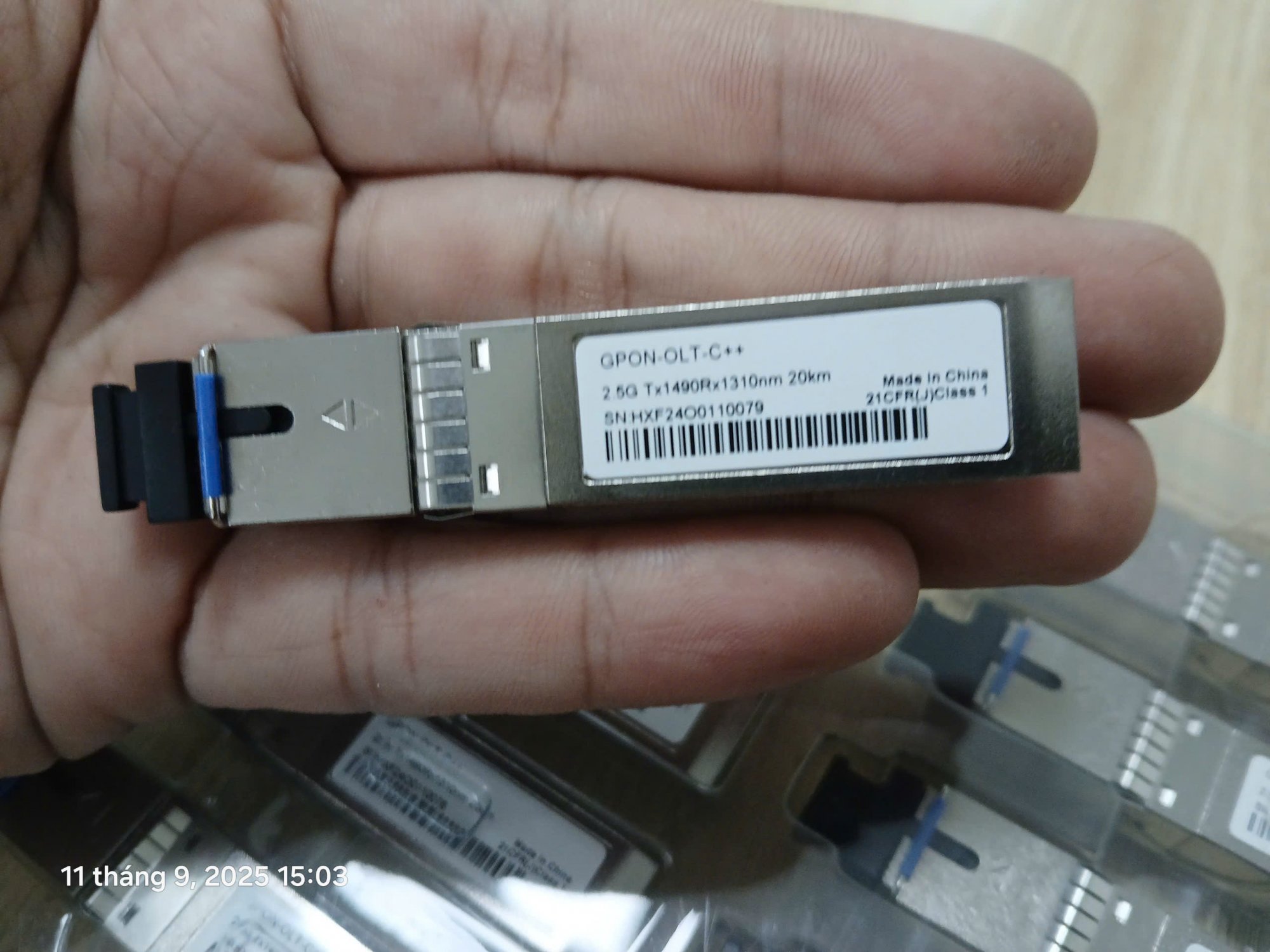 Module quang SFP C++ 1490T/1310R 2.5G/1.25G, 20km SM, SC 0-70 (4.5-10dB) , TGPON-OLT-C++ 