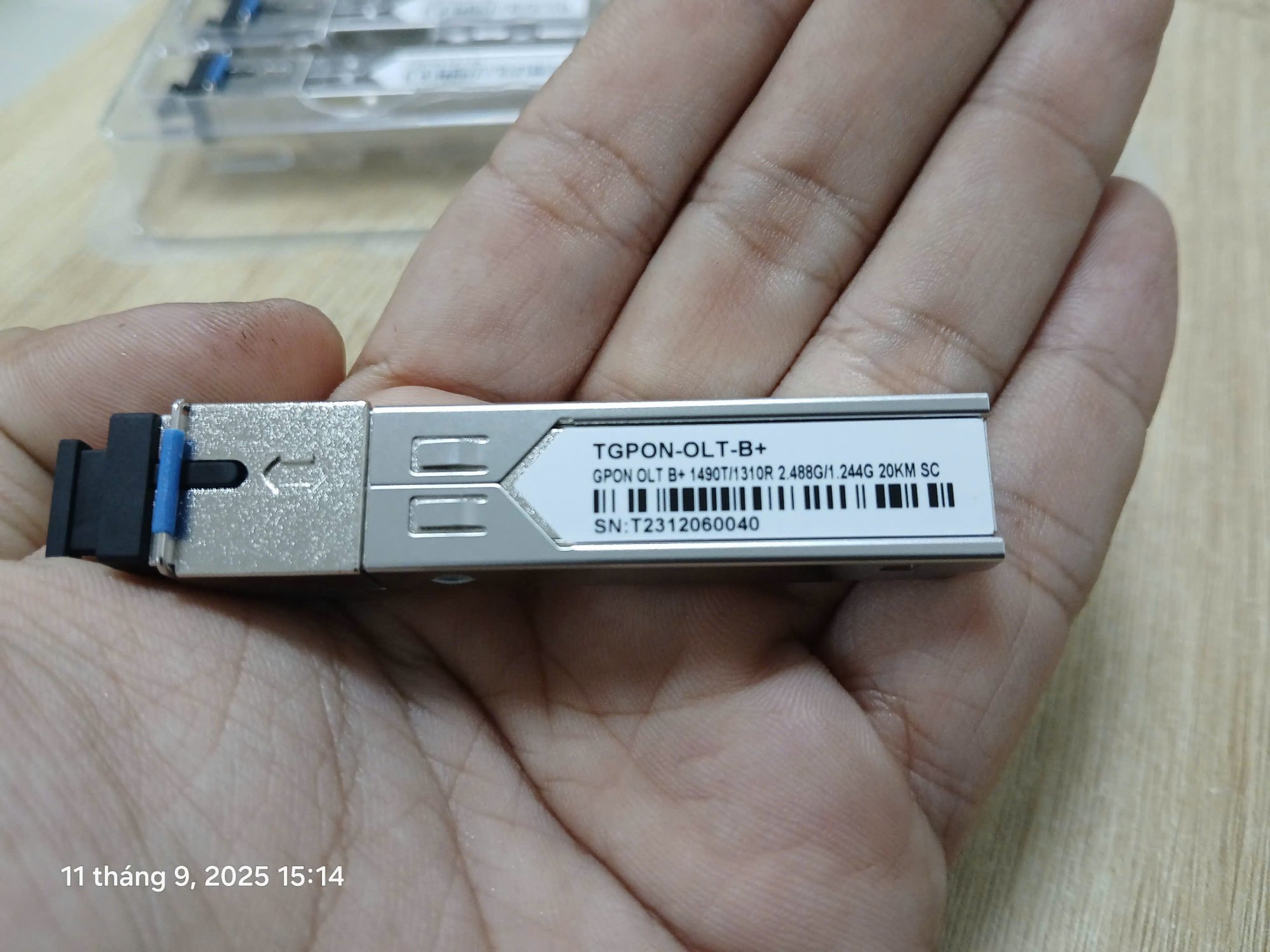 Module SFP B+ 1490T/1310R 2.5G/1.25G 20km SC, SM 0-70c (cho downlink OLT V8102 ), TGPON-OLT-B+
